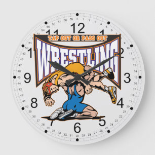 Tap Out Wrestlers Large Clock