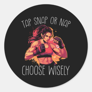 Tap Snap Or Nap Karate Judo Classic Round Sticker