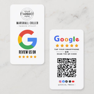 Tap to Review Google Review QR Code Google Ratings Business Card