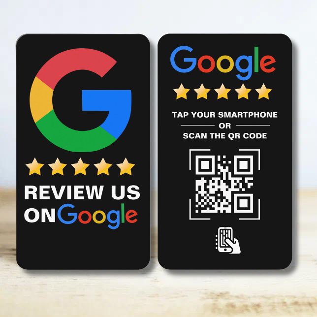 Tap to Review Google Review QR Code Google Ratings Business Card (Creator Uploaded)