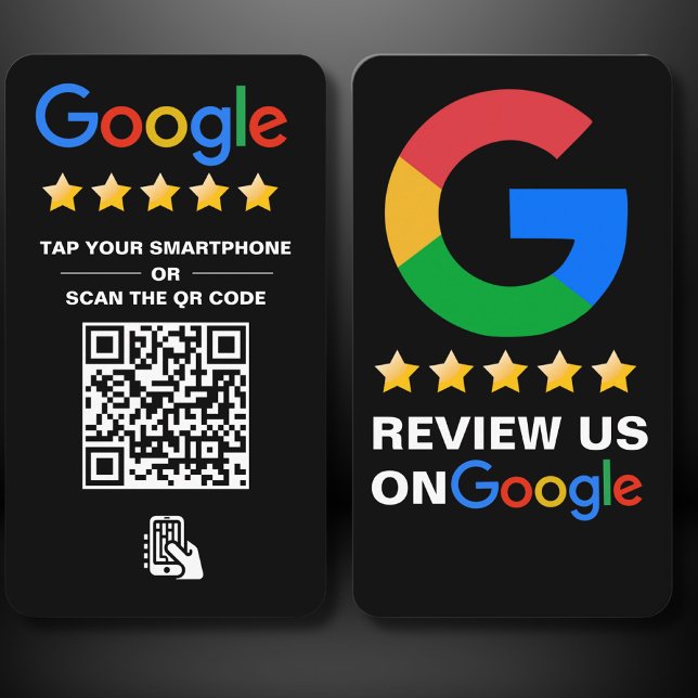 Tap to Review Google Review QR Code Google Ratings Business Card (Creator Uploaded)