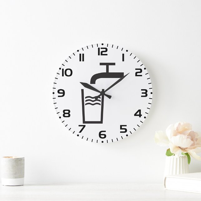 Tap Water Symbol Large Clock (Creator Uploaded)