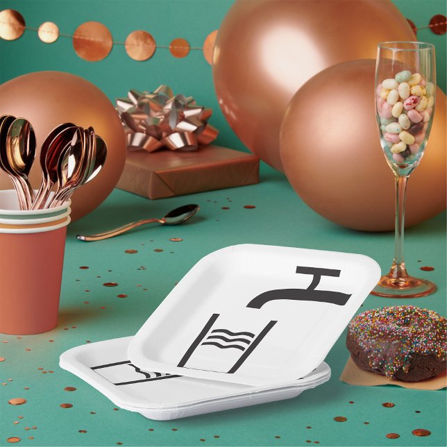 Tap Water Symbol Paper Plate (Creator Uploaded)