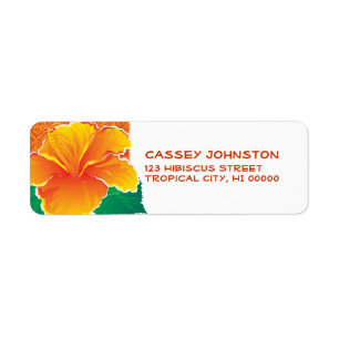 Tapa Hibiscus Label Return Address Label