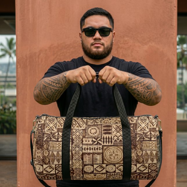 Tapa Kapa Style Brown Geometric Duffle Bag (Creator Uploaded)