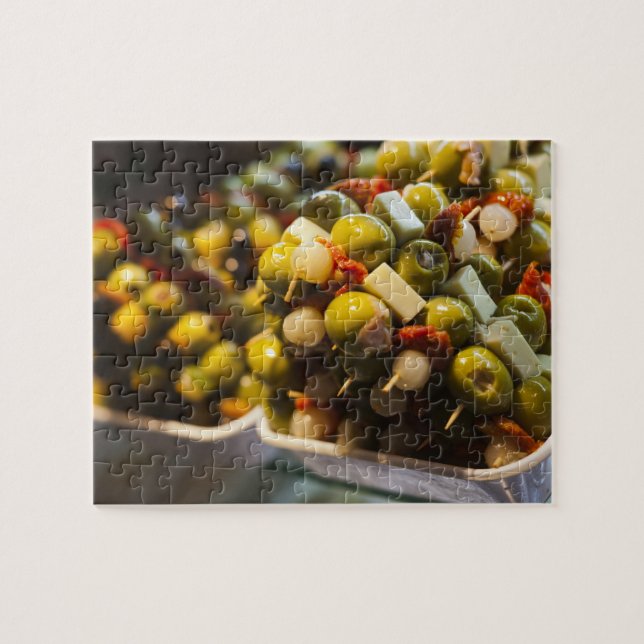 Tapas made with stuffed olives jigsaw puzzle (Horizontal)