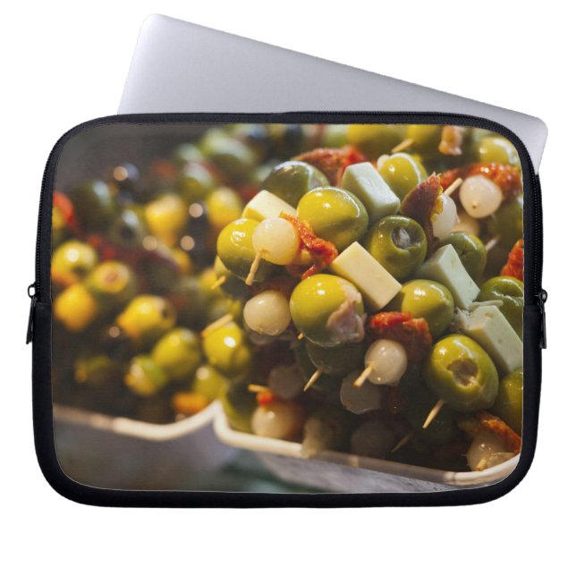Tapas made with stuffed olives laptop sleeve (Front)