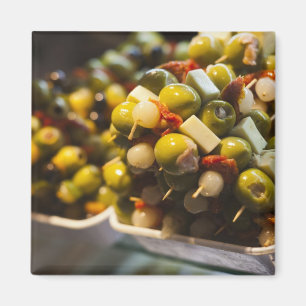 Tapas made with stuffed olives magnet