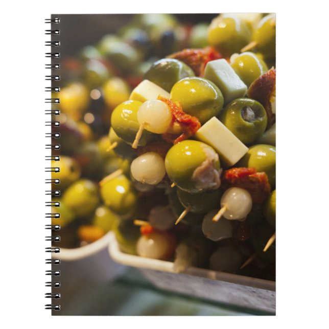 Tapas made with stuffed olives notebook (Front)