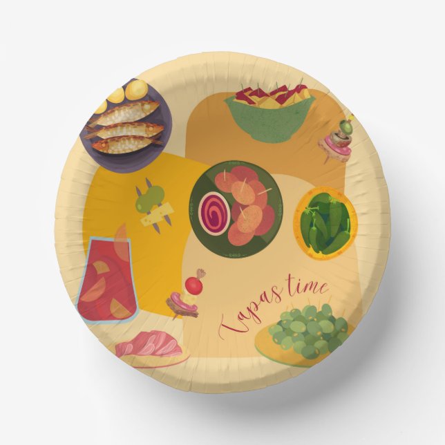 Tapas Time Paper Plate (Front)