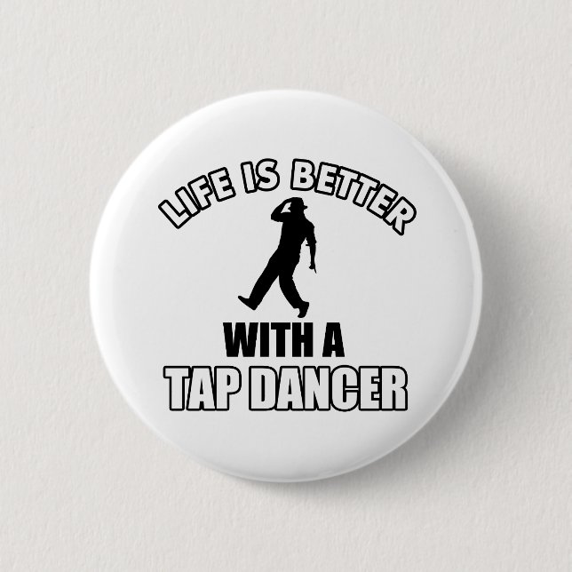 Tapdance designs 6 cm round badge (Front)