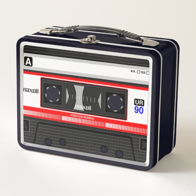Tape Cassette  Metal Lunch Box (Front)