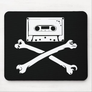 Tape & Crossbones Music Pirate Piracy Home Taping Mouse Pad