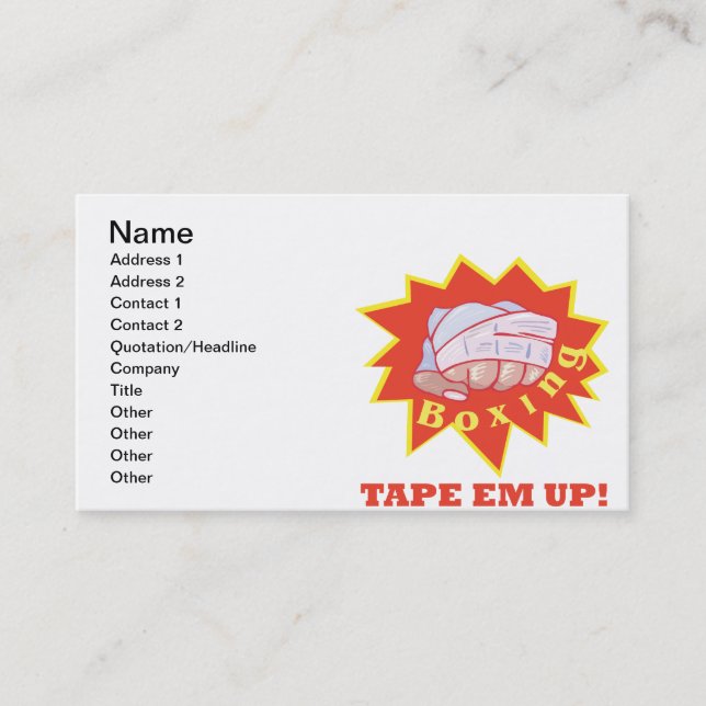 Tape Em Up Business Card (Front)
