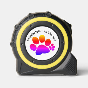 Tape Measure - All Thumbs Polydactyl Pawprints 1