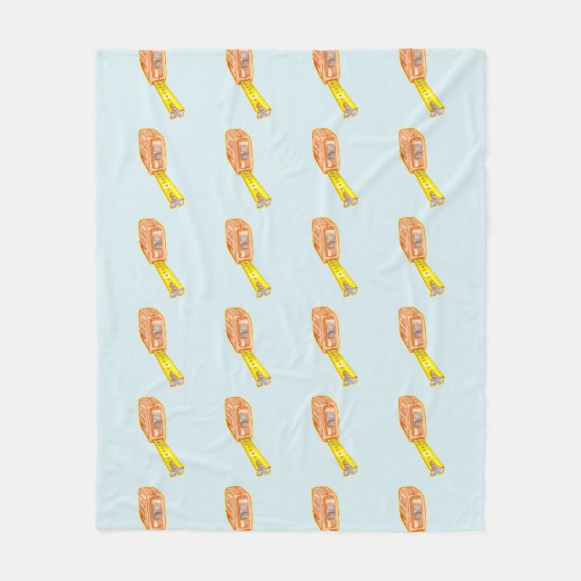 Tape measure metric system measuring tape fleece blanket (Front)