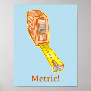 Tape measure metric system measuring tape poster