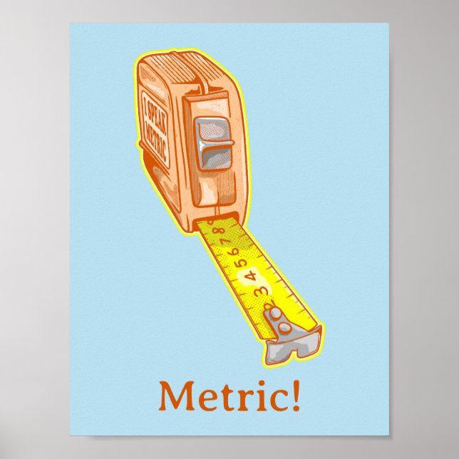 Tape measure metric system measuring tape poster (Front)