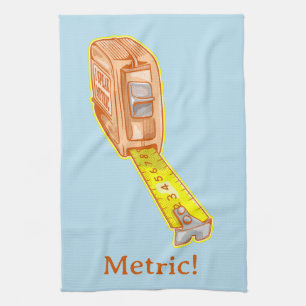 Tape measure metric system measuring tape tea towel