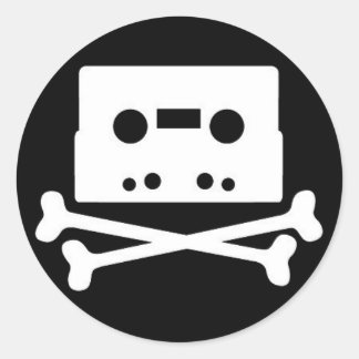 tape-n-bones classic round sticker