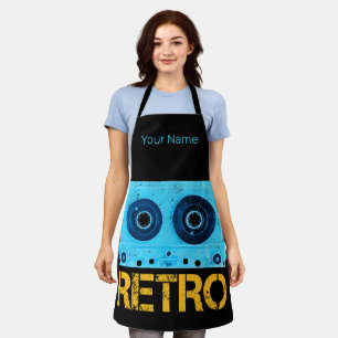 Tape Retro Look For Vintage Cassette 80s Party Apron
