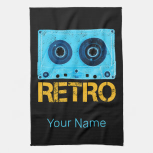 Tape Retro Look For Vintage Cassette 80s Party Tea Towel
