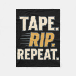 Tape Rip Repeat Funny Hockey Quote Player Fan Rink Fleece Blanket