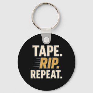 Tape Rip Repeat Funny Hockey Quote Player Fan Rink Key Ring