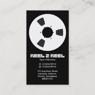 Tape Spool - White on Black Business Card