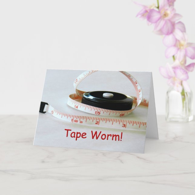 Tape Worm Over Eating During Stay at Home Card (Orchid)