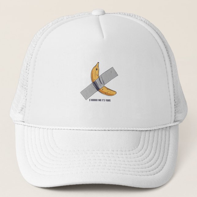 Taped Banana Art Trucker Hat (Front)