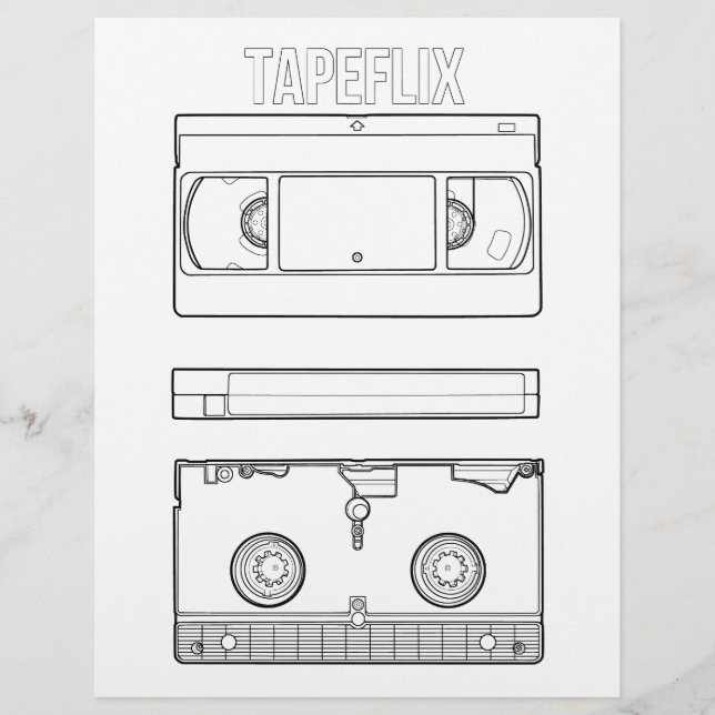 Tapeflix - Colouring page. (Front)