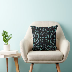 Tapered Outline Shapes Filled With Aquatic Colours Cushion