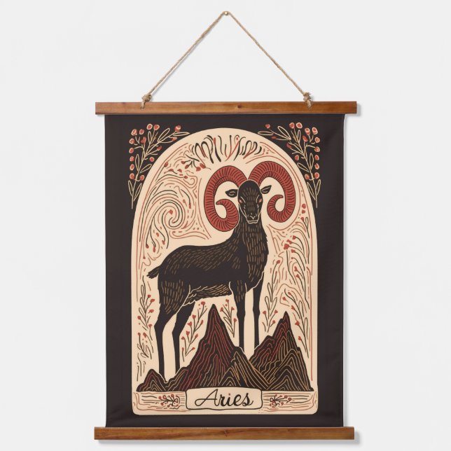 Tapestry Aries Celestial Zodiac Art (Front)