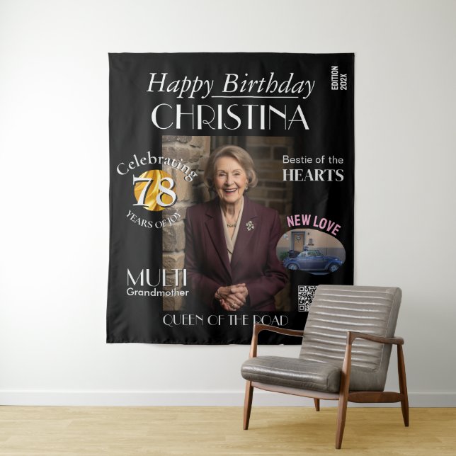 Tapestry Birthday Custom Magazine Cover Backdrop  (In Situ)