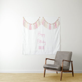 Tapestry Birthday Sign with Tassel Accent