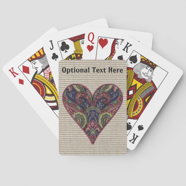 Tapestry Heart Collage Playing Cards (Back)