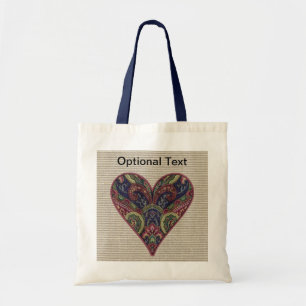 Tapestry Heart Collage Tote Bag