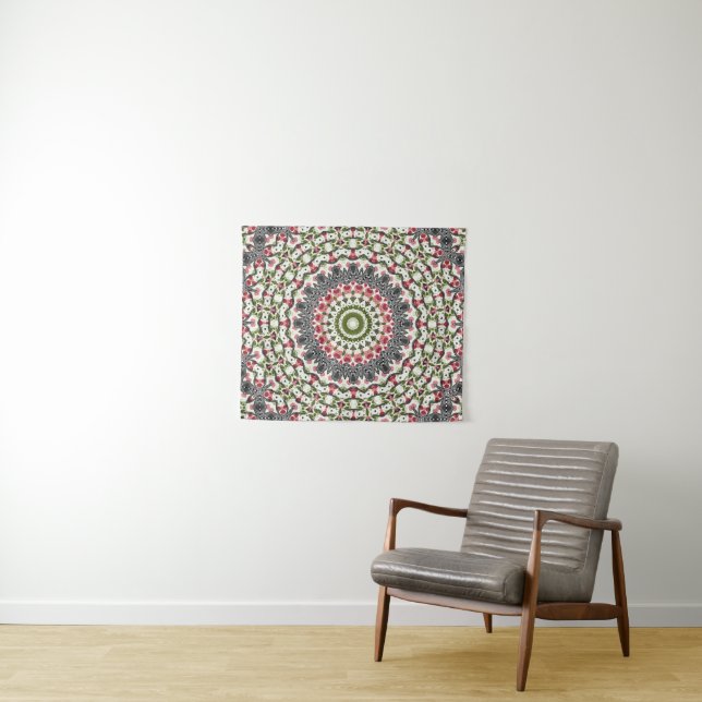 Tapestry Mandala round pattern kaleidoscope retro (In Situ (Horizontal))