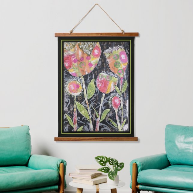 Tapestry - Mixed Media Flowers (Living Room)