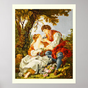 Tapestry of a vintage scene poster