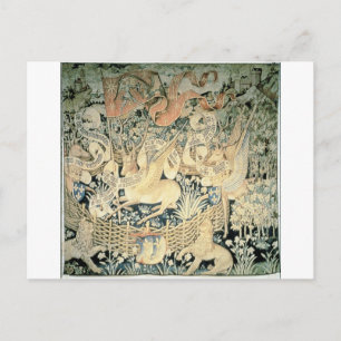 Tapestry of the winged deers by Jean Fouquet Postcard