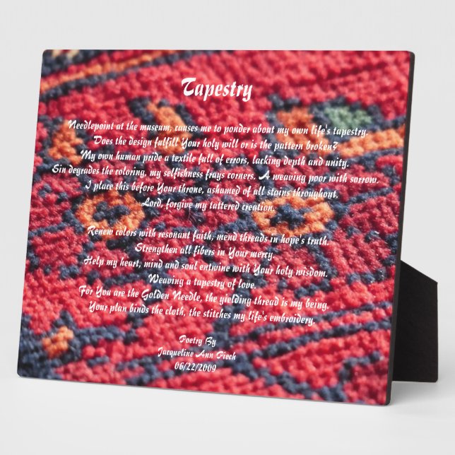 Tapestry Poetry Plaque (Side)