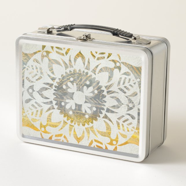 Tapestry Rosette II Metal Lunch Box (Front)