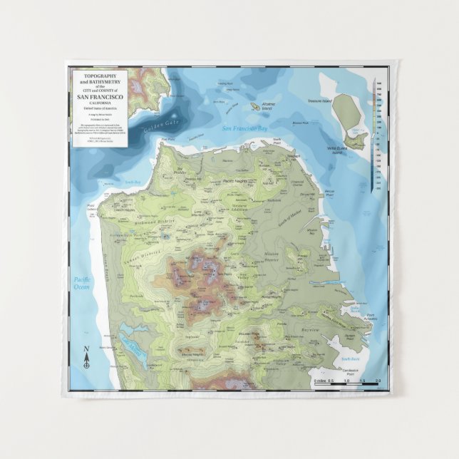 Tapestry - SF Topographic & Bathymetric Map (Front)