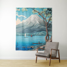 Tapestry with classical Japanese art