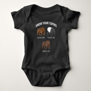 Tapir Animal Education Malayan Lowlan Mountian Baby Bodysuit