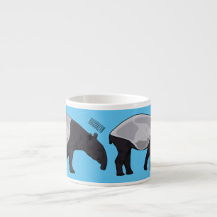 Tapir cartoon illustration espresso cup