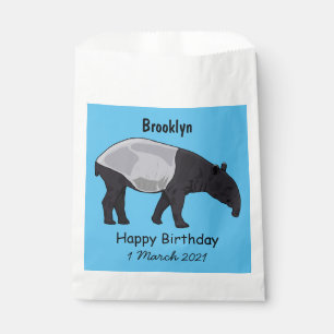 Tapir cartoon illustration favour bag
