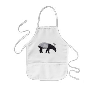 Tapir cartoon illustration kids apron